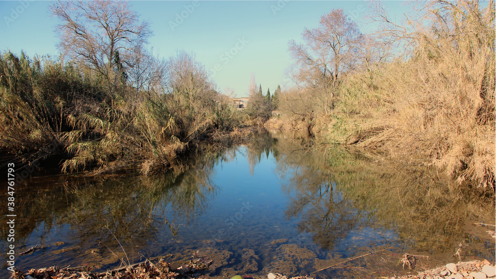 Photograph of the El Manel River, in Vilafant in the province of Girona, Spain