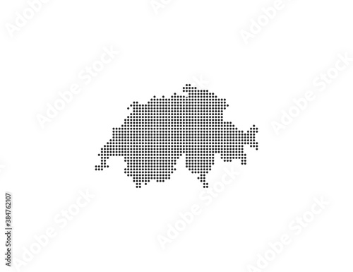 Switzerland, country, dotted map on white background. Vector illustration. © GlopHetr