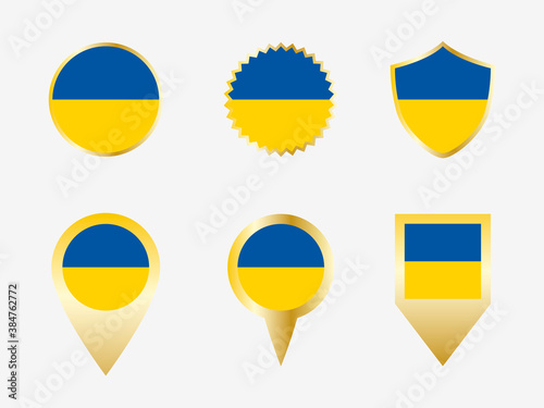 Vector flag set of Ukraine.