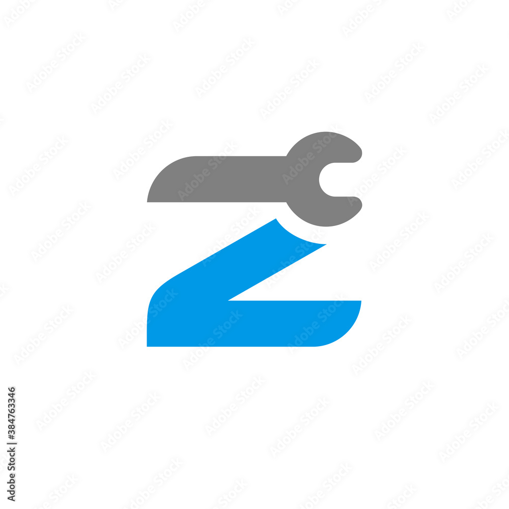 Wrench and letter Z logo design template elements, repair or service concept - Vector Wrench and letter Z logo design template elements, repair or service concept - Vector
