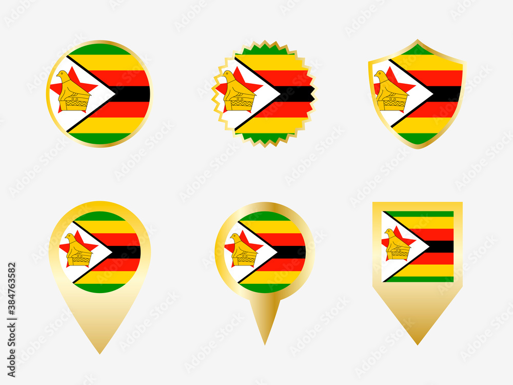 Vector flag set of Zimbabwe Vector flag set of Zimbabwe