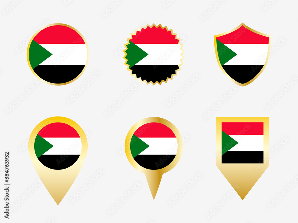 Vector flag set of Sudan