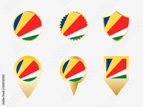Vector flag set of Seychelles.