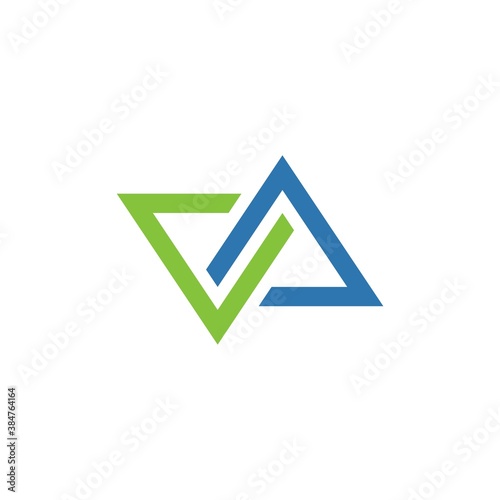 Letter VA Logo, Letter AV Logo, va blue green