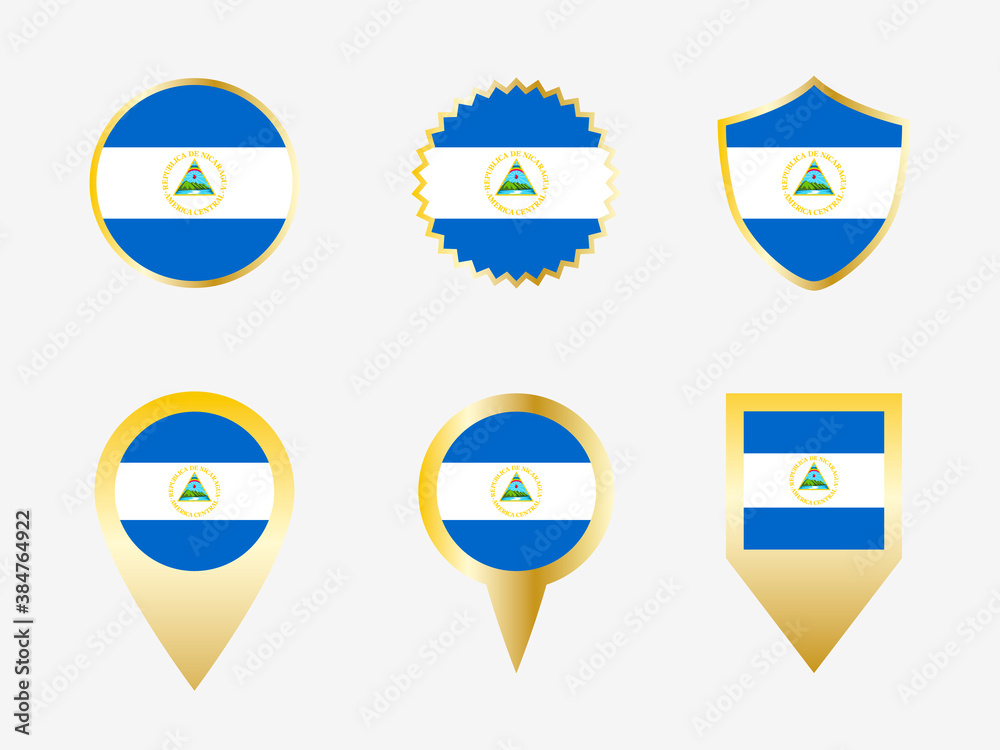 Vector flag set of Nicaragua Vector flag set of Nicaragua