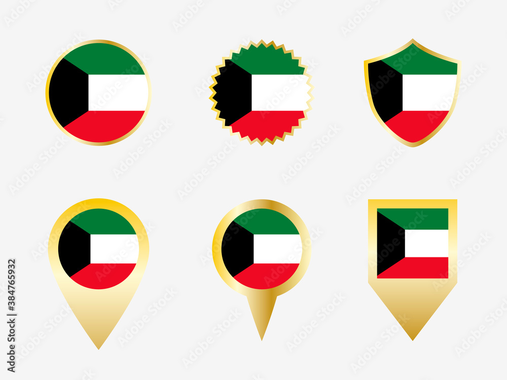 Vector flag set of Kuwait Vector flag set of Kuwait