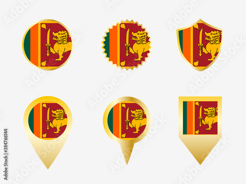 Vector flag set of Sri Lanka