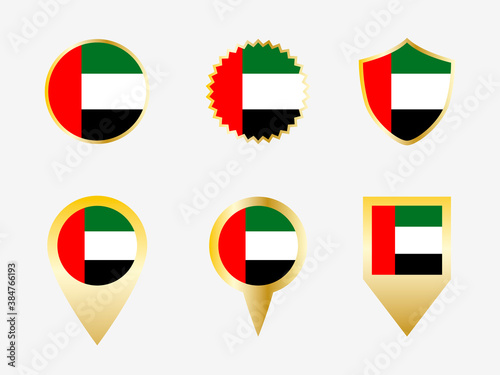 Vector flag set of United Arab Emirates