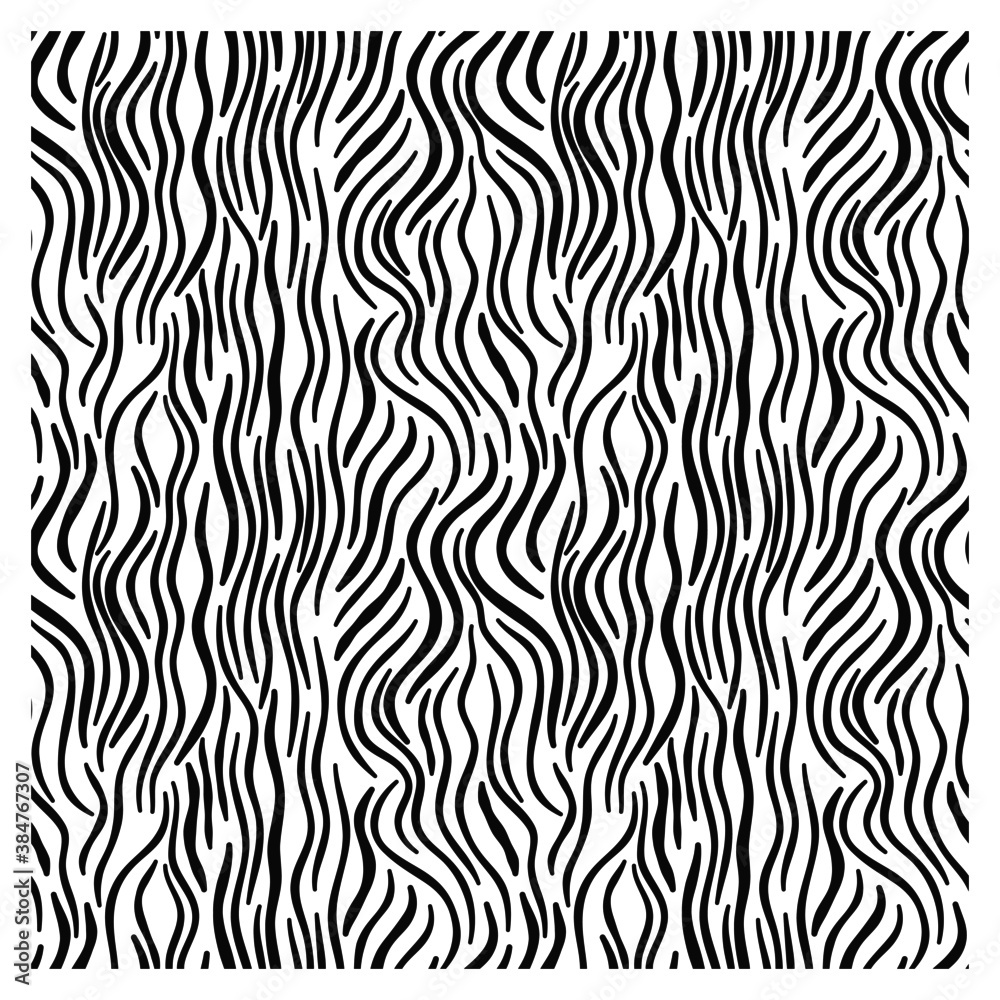 Seamless pattern of vertical black ink waves.	
