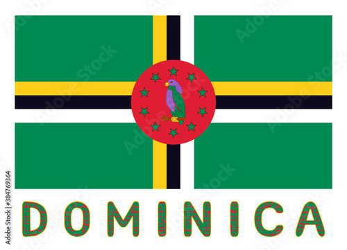 Flag of Dominica. Caribbean country. Vector.