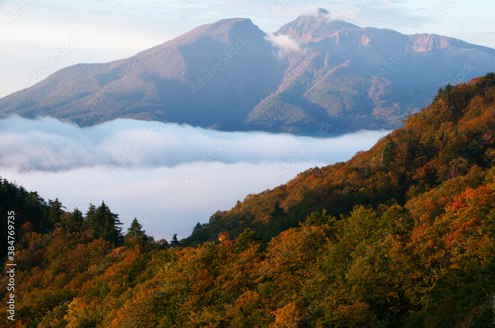 レイクラインから見た磐梯山と雲海