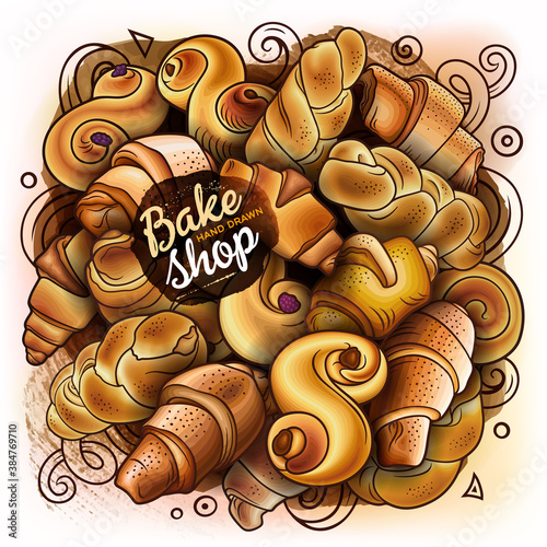 Buns hand drawn vector doodles illustration.