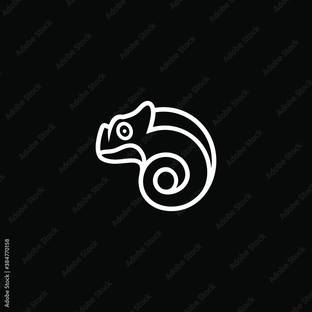 Chameleon logo design template Vector line illustration Chameleon logo design template Vector line illustration