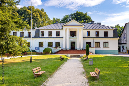 Naglowice, Swietokrzyskie / Poland - 2020/08/16: Panoramic view of park and historic manor house of Radziwill family located by nearby Mikolaj Rej museum in Naglowice, Poland photo