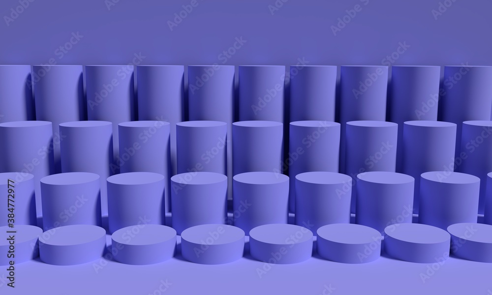 Fototapeta premium 3d rendering of cylinder decorated background 