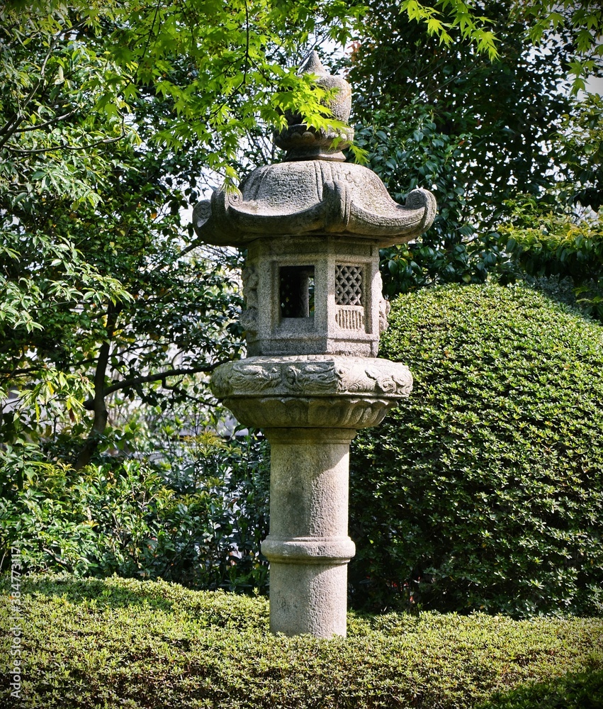 Japanese stone lantern at Shofuen garden, Fukuoka city, Japan. A tōrō is a traditional lantern made of stone, wood, or metal. Tachidōrō or pedestal lanterns are the most common. Japanese stone lantern at Shofuen garden, Fukuoka city, Japan. A tōrō is a traditional lantern made of stone, wood, or metal. Tachidōrō or pedestal lanterns are the most common.