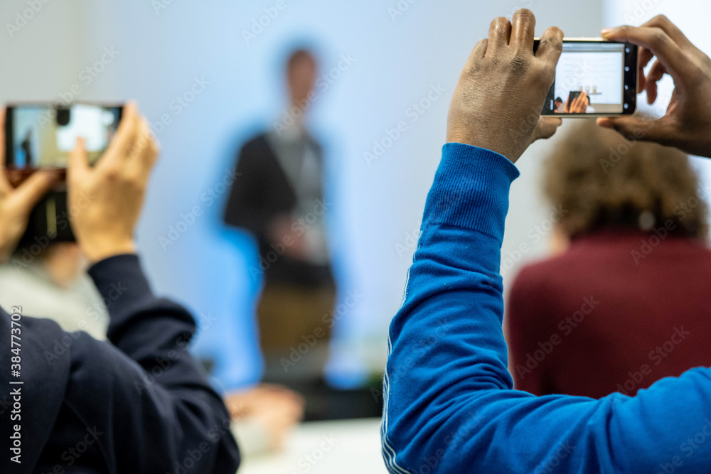 Filming at a Business Conference Event With a Smartphone Filming at a Business Conference Event With a Smartphone