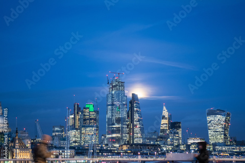 City of London view from Waterloo at Dusk
