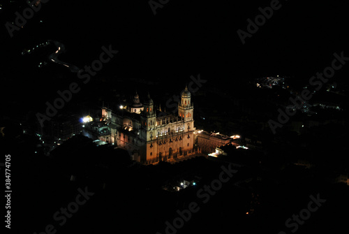 Night photography of the cathedral of Jaén from a viewpoint