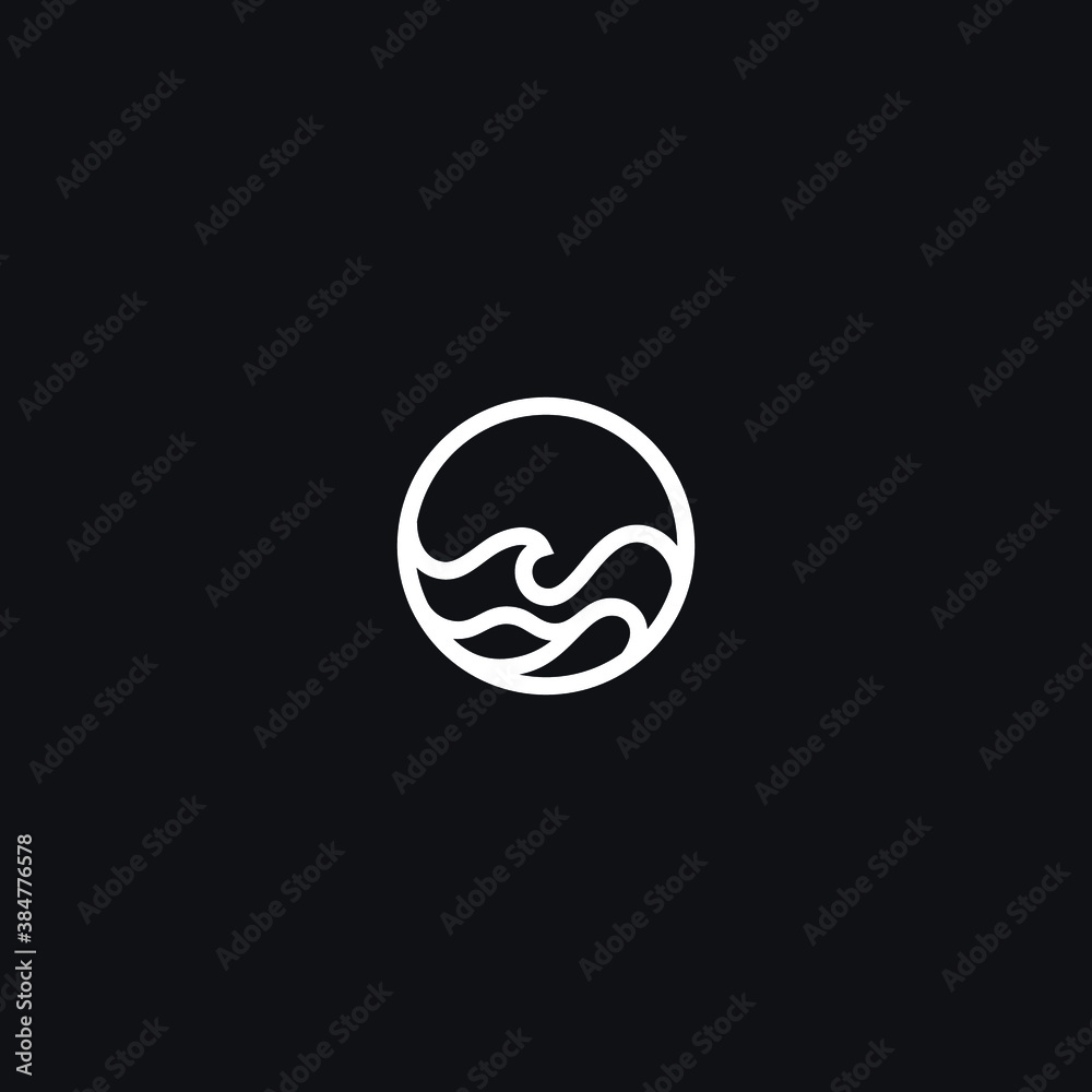 wave outline line art monoline logo vector icon wave outline line art monoline logo vector icon