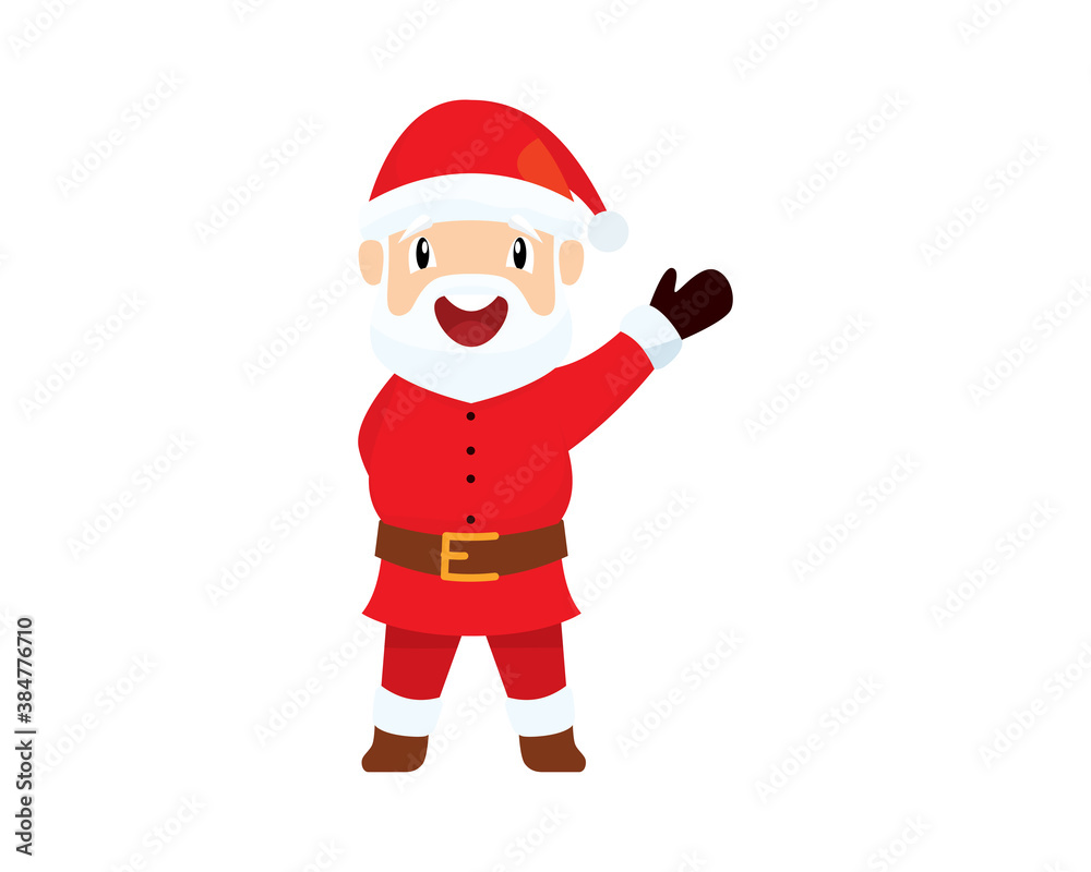 Cute Santa Claus with Greeting Gesture Illustration Cute Santa Claus with Greeting Gesture Illustration