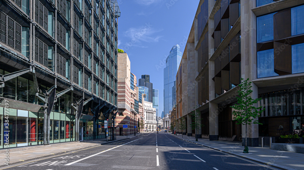 City of London street in the Financial District