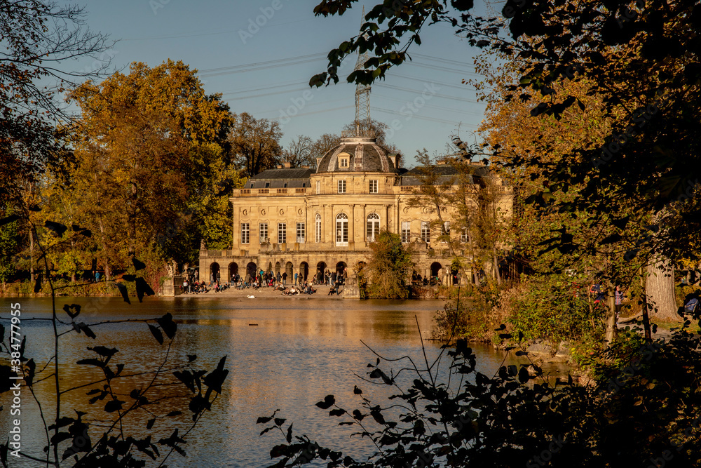 Monrepo Palace in Ludwigsburg with lake