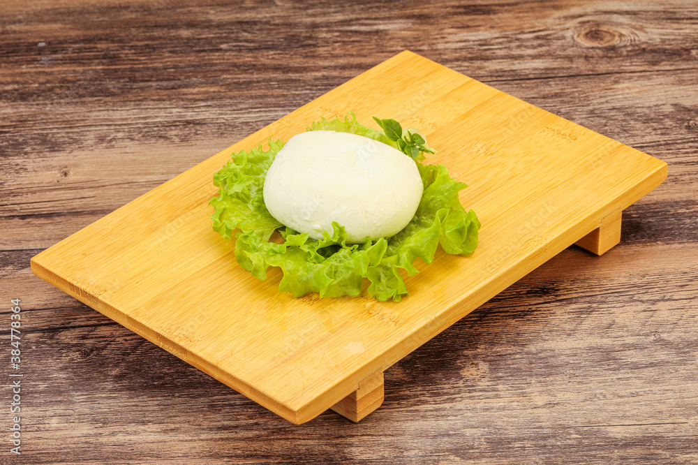 Italian Mozzarella cheese over board Italian Mozzarella cheese over board