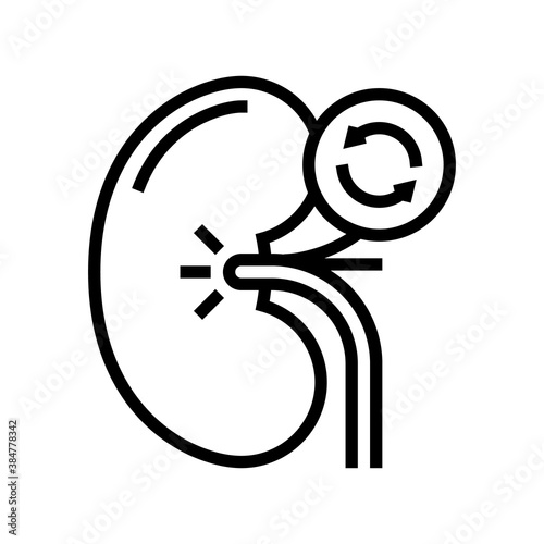 kidney transplant line icon vector. kidney transplant sign. isolated contour symbol black illustration