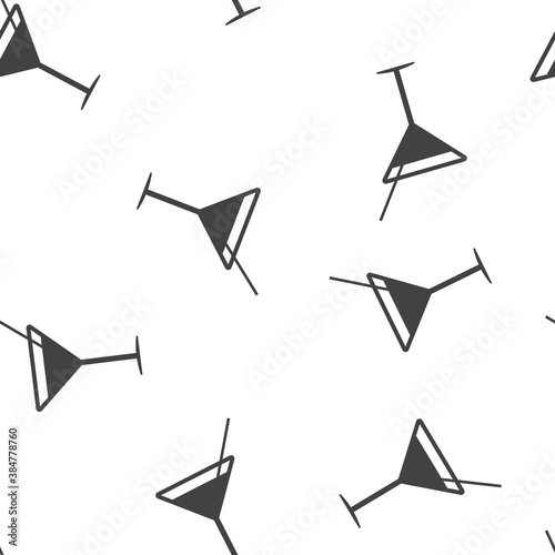 Vector icon cocktail with martini on white isolated background. Party symbol seamless pattern on a white background.