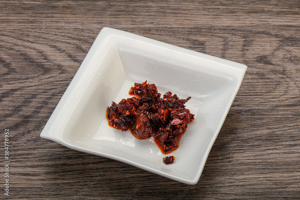 Fried chili pepper sauce with oil Fried chili pepper sauce with oil
