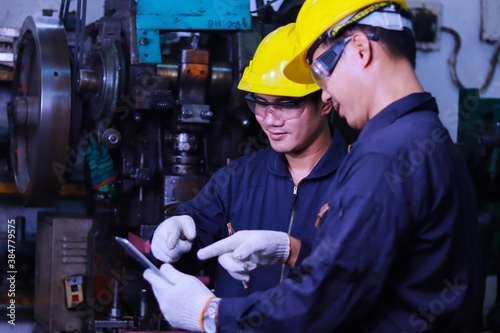 Engineers are giving advice to the interns.