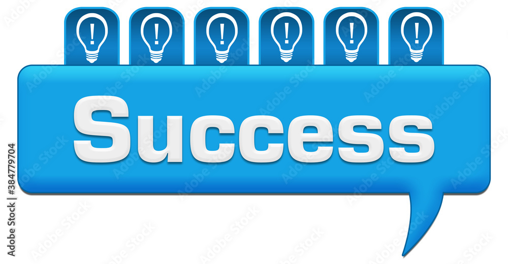 Success Blue Comment With Bulbs On Top Success Blue Comment With Bulbs On Top