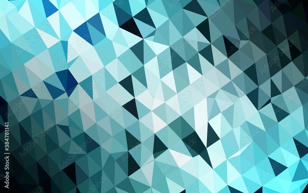 Fototapeta premium Light BLUE vector shining triangular background.