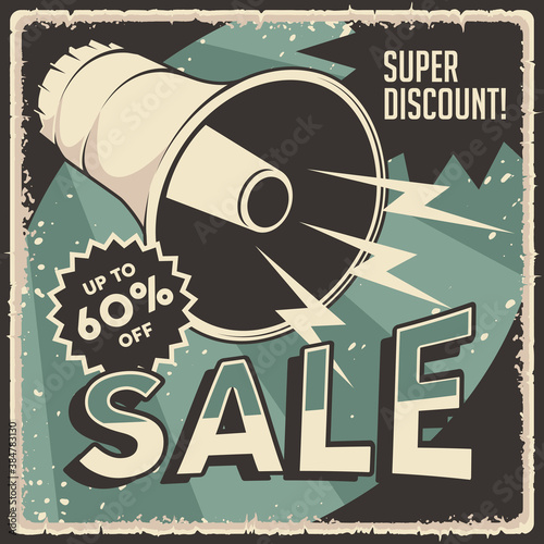 Retro Classic Vintage Super Sale Discount Poster