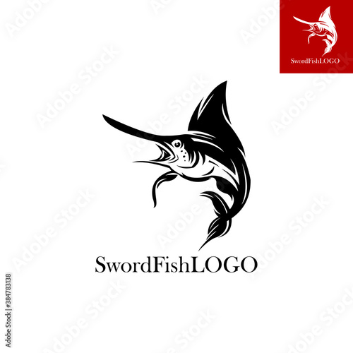 black sword fish logo vector illustrations