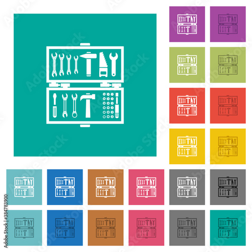 Open toolbox square flat multi colored icons photo