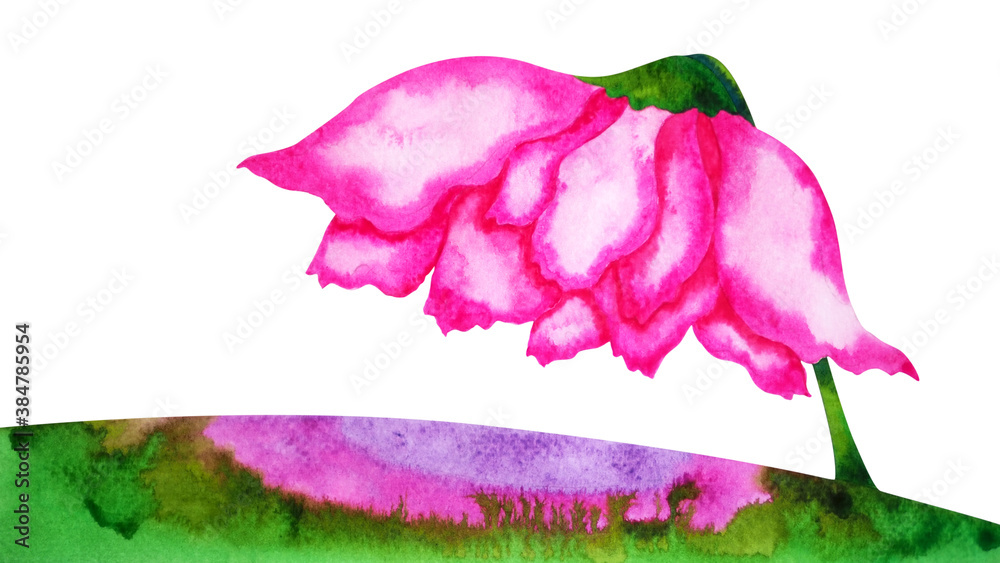 big rose flower abstract art watercolor painting illustration design drawing spiritual mental mind color artwork background