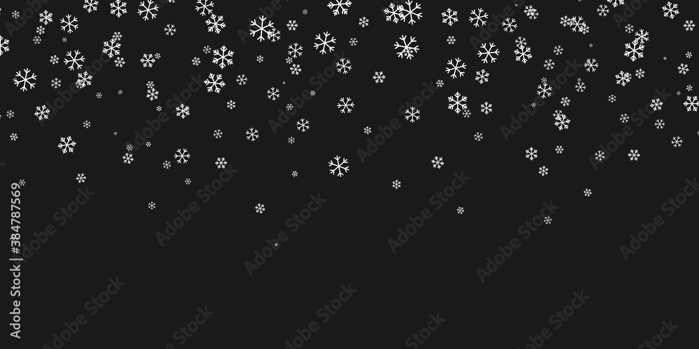 Falling snowflakes on dark background. Christmas snow. Vector illustration Falling snowflakes on dark background. Christmas snow. Vector illustration
