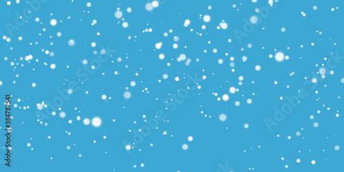 Falling snowflakes on blue background. Christmas snow. Vector illustration