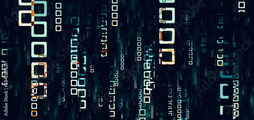 Light and gradient square pattern Move quickly on a dark background Modern technology concept Blue background from fast moving fluorescent particles 3d illustration