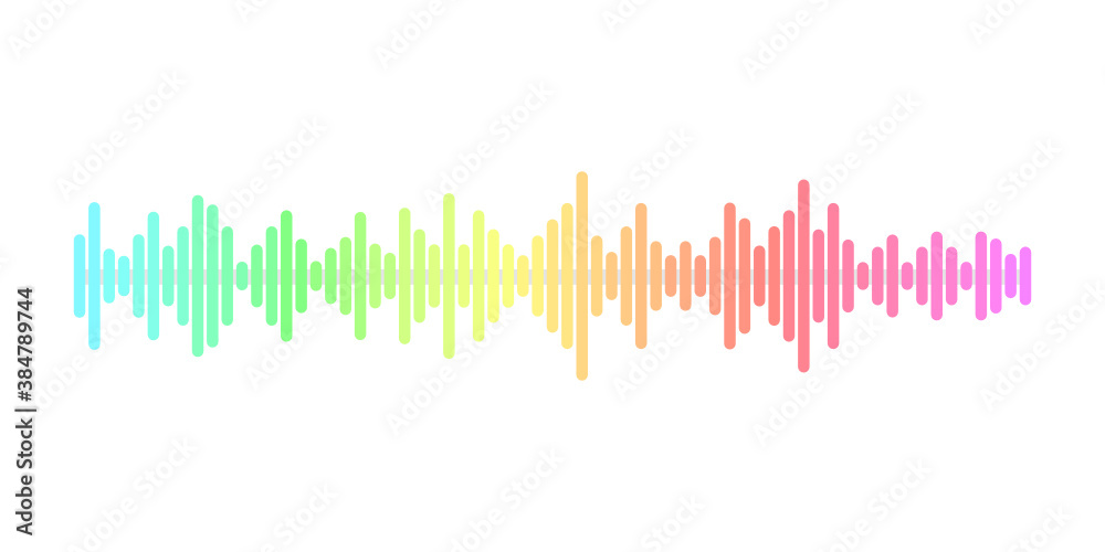 Sound waves isolate on white background.