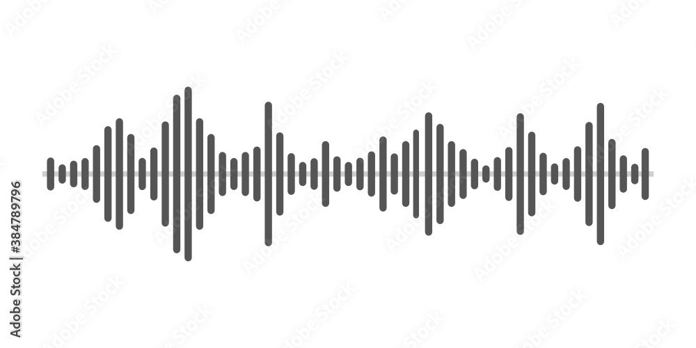 Sound waves isolate on white background.
