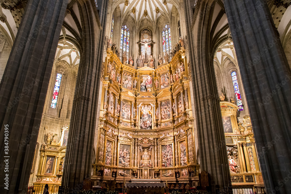 Astorga, Spain. High Altar of the Cathedral of Saint Mary (Catedral de Santa Maria), in Renaissance and Baroque styles