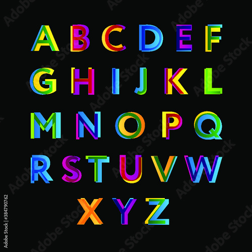 Creative modern colorful alphabet letters. Best for headers and posters design.