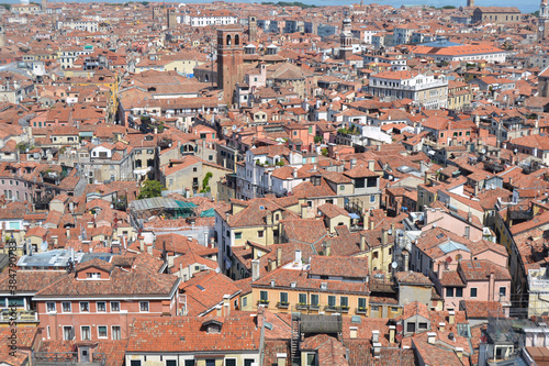 Venice Rooftops from Height with Terracotta Tiles