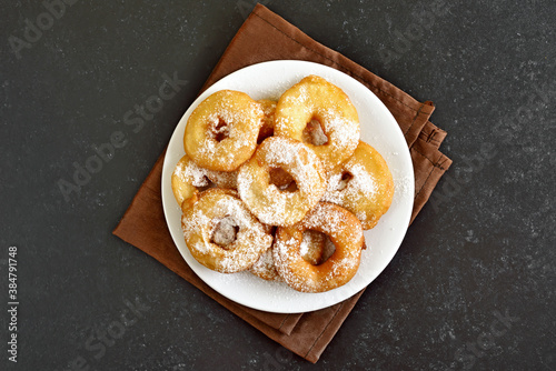 Homemade donuts on white plate