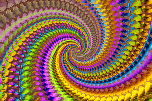 Abstract background of multicolored spiral spinning vortex