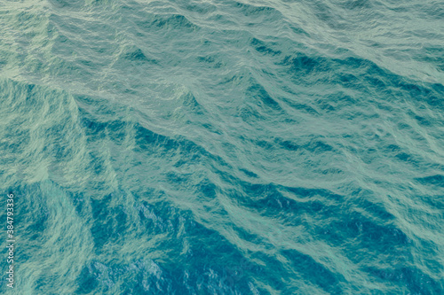 Turquoise water surface. Abstract background. Blue ocean or sea. High resolution. © Khrystyna