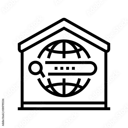 search web site at home line icon vector. search web site at home sign. isolated contour symbol black illustration